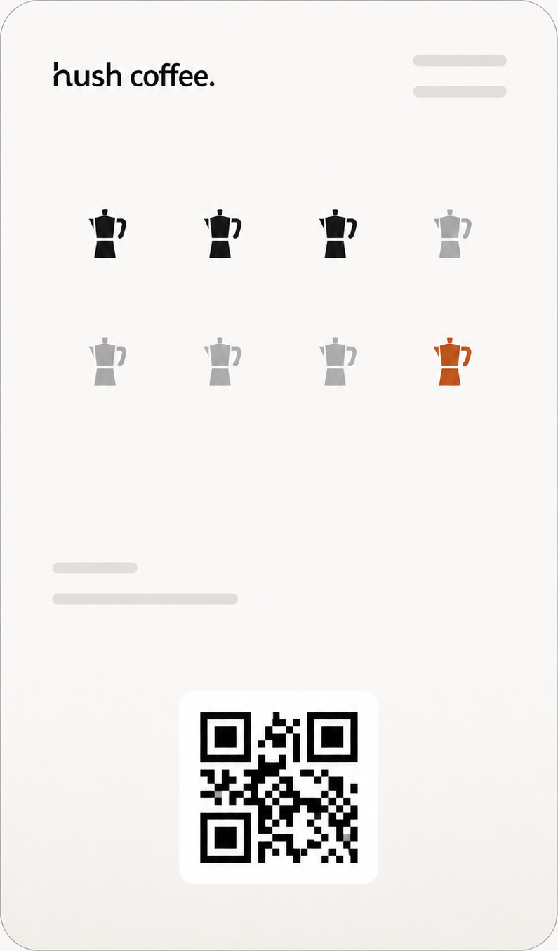 Hush Coffee loyalty card